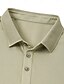 preiswerte Klassisches Poloshirt für Herren-Herren Poloshirt aus Seiden-Baumwoll-Mischgewebe, Strick-Polopullover, Business-Casual, Revers, kurze Ärmel, formell, einfarbig, Knöpfe, Sommer, Schwarz, Felsgrün, Hellgrün, Marineblau, Dunkelgrau, Grau