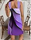 abordables Arte &amp; Diseño Vestidos-Mujer Mini vestido Vestido estilo camiseta Vestido de verano Vestido de una línea Vacaciones Casual Noche Ajuste regular Ombre Graphic Geométrico Sin Mangas Cuello halter Rosa Azul Piscina Morado