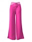 preiswerte weites Bein und hohe Taille-Damen weite Chino-Hosen Baggy Pants Mode Streetwear ganzer Länge hohe Taille einfarbiger elastischer Bund bequem weich angenehm mikro-elastisch Outdoor Straße Schwarz Weiß Blau Fuchsia Regular Fit