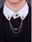 cheap Men&#039;s Ties &amp; Bow Ties-Vintage Blue Gem Collar Chain Brooch – Elegant Double Chain Lapel Pin for Men &amp; Women, Gothic Victorian Style Shirt &amp; Suit Accessory, Formal Wedding &amp; Party Jewelry