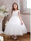baratos Vestidos para Menina das Flores de Casamento-Vestido de Daminha de Flores Longo até o Tornozelo Quinceanera Sofia Rapunzel Meninas Vestido Fofo de Festas Tule com Aplicações Mini Vestido de Noiva de 3 a 16 Anos