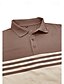 abordables Polo classique pour homme-Homme Polo en coton mélangé Chemise de golf Occasionnel Sports Classique Manche Courte Mode Frais Bloc de Couleur Rayures Boutons Été Printemps &amp; Automne Coupe régulière Marron Sapin Gris foncé Noir