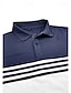 abordables Polo classique pour homme-Homme Polo en coton mélangé Chemise de golf Occasionnel Sports Classique Manche Courte Mode Frais Bloc de Couleur Rayures Boutons Été Printemps &amp; Automne Coupe régulière Marron Sapin Gris foncé Noir