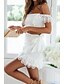 preiswerte Sets-Damen Elegant Mode Zweiteilige Sets Ärmellos Schulterfrei Einfach Spitze Kalter Schulter-Schnitt Party Ferien Date Schwarz Weiß Sommer Normale Passform