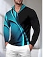economico Cime-Per uomo POLO Blu Manica lunga Superiore Abbigliamento da golf Abbigliamento Abiti Abbigliamento