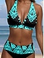 economico Bikini-Costume da bagno due pezzi bikini da donna boho schiena nuda sexy grafica paisley V wire senza maniche