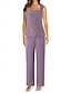 abordables Costumes-pantalons pour maman-Ensemble de Pantalon Mère de la Mariée Robe Invitée de Mariage Élégante Simple Col Bijou Longueur Longue Polyester Manches Longues avec Couleur Unie