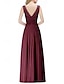 baratos Vestidos para Madrinhas-Linha A Vestido de Madrinha Decorado com Bijuteria Sem Manga Elegante Longo Chiffon / Renda com Pregas / Franzido 2022