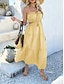 preiswerte Abschlusskleider-Damen Langes Kleid Maxikleid Weißes Kleid Abschlusskleid Freizeitkleid Schwingkleid Mode Modern Täglich Strand Wochenende Normale Passform Einfach Ärmellos Spaghettiträger Schwarz Weiß Gelb Blau