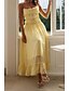 preiswerte Weiße Freizeitkleider-Damen Midikleid Weißes Kleid Unterkleid Mode Abschlussfeier Date Ausgehen Normale Passform Einfach Ärmellos Spaghettiträger Weiß Gelb Sommer