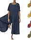 billige ferie jumpsuit-Dame Normal Kjeledresser Gatemote Helfarge Kortermet Firkantet hals Gate Ut på byen Normal Gul Vin Militærgrønn Sommer