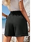 cheap Cotton Linen Shorts-Women&#039;s Cotton Linen Shorts Shorts Slacks Casual Short Natural Plain Pocket Elastic Drawstring Design Breathability Soft Micro-elastic Street Daily Wear Grey Black Summer Regular Fit