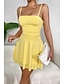 economico Abiti di Laurea-Per donna Mini Abito Abito Bianco Abito da laurea Abito Sottoveste Moda Compleanno Laurea Data Vestibilità regolare Semplice Senza Maniche Spalline sottili Nero Bianco Giallo Rosso Estate