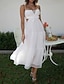 economico Abiti di Laurea-Per donna Abito Midi Abito Bianco Abito da laurea Abito Sottoveste Moda Moderno Compleanno Ferie Laurea Vestibilità regolare Semplice Senza Maniche Spalline sottili Nero Bianco Giallo Blu Estate