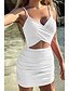 abordables Vestidos de Graduación-Mujer Mini vestido Vestido blanco Vestido de graduación Vestido lencero Moda Exterior Cumpleaños Graduación Ajuste regular Plano Sin Mangas Correa de espagueti Negro Blanco Rosa Azul Real Verano