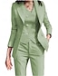 cheap Mom&#039;s Pant Suits-3 Piece Mother of the Bride  Elegant Simple Shirt Collar Ankle Length Polyester Long Sleeve with Solid Color