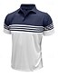 abordables Polo classique pour homme-Homme Polo en coton mélangé Chemise de golf Occasionnel Sports Classique Manche Courte Mode Frais Bloc de Couleur Rayures Boutons Été Printemps &amp; Automne Coupe régulière Marron Sapin Gris foncé Noir