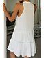 economico Abiti casual bianchi-Per donna Mini Abito Abito Bianco Moda Moderno Compleanno Laurea Data Vestibilità regolare Semplice Senza Maniche Collo alla coreana Bianco Estate