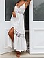 economico Abiti casual bianchi-Per donna Abito Midi Abito in cotone e lino Abito Sottoveste Abito Boho Essenziale Classico Moderno Vacanza Ferie Uscire Vestibilità regolare Semplice Senza Maniche Spalline sottili Bianco Estate
