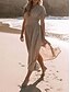 ieftine Rochii florale-Pentru femei Rochie Lunga Rochie Maxi Rochie albă Rochie casual Rochie leagăn Rochie de vară Modă Modern Zilnic Concediu Plajă Fit regulat Simplu Manșon scurt În V Vișiniu Bleumarin Maro Caisă Vară