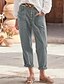 abordables Pantalón liso de lino y algodón-Mujer Pantalones cortos de lino y algodón Pantalones inspirados en el lino Pantalones de lino y algodón Moda Ropa de calle Longitud total Cintura Media Plano Bolsillo Cintura elástica Al Aire Libre