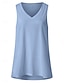 abordables Débardeur Simple-Femmes Débardeur caraco Couleur Unie Élégant Occasionnel Sans manches Col en V Hauts Réguliers Quotidien Noir Blanche Vert Bleu clair Été Printemps