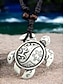 abordables Joyas para hombres-"Collar con colgante de tortuga marina tribal para hombre: cadena de cuerda de cuero vintage hecha a mano, joyería de estilo bohemio para playa, vacaciones y ropa informal"
