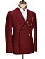 abordables Costumes de mariage-Costumes de mariage pour hommes noir bordeaux mode affaires unis taille standard 2 pièces à double boutonnage