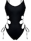 ieftine Costume Întregi-Costume de baie pentru femei costum monokini cu o piesă costume de baie fără spate controlul abdomenului talie înaltă subțire vacanță îmbrăcăminte de plajă solid color decolteu în formă de U fără