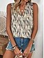 ieftine Top cu dungi și geometric-Cămașă pentru femei Camisole Top Grafic Puncte Stilat Casual Fără Mâneci Guler în V Regulat Topuri Zilnice Producție Roz Verde Bej Vară