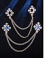 cheap Men&#039;s Ties &amp; Bow Ties-Vintage Blue Gem Collar Chain Brooch – Elegant Double Chain Lapel Pin for Men &amp; Women, Gothic Victorian Style Shirt &amp; Suit Accessory, Formal Wedding &amp; Party Jewelry