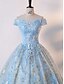 ieftine Rochii de Banchet-Rochie de Bal A-Line pentru Quinceanera Rochie Elegantă Nuntă Invitat Nuntă Lungime până la Podea Fără Mâneci Off Shoulder Dantelă Spate Decupat cu Plisuri Paiete