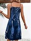 ieftine Artă și design rochii-Pentru femei Rochie Mini Rochie A line Rochie Slip Rochie cu umeri Vacanță Casual Vacanță Zilnic Fit regulat Grafic Geometric Fără manșon În V Bleumarin Vară