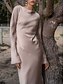 economico Matrimonio Informale / Di Giorno-Abiti da festa sirena  tromba Abito elegante Ospite di matrimonio lunghezza totale manica lunga spalle scoperte in poliestere senza schienale con strappi per derby