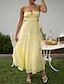 economico Abiti di Laurea-Per donna Abito Midi Abito Bianco Abito da laurea Abito Sottoveste Moda Moderno Compleanno Ferie Laurea Vestibilità regolare Semplice Senza Maniche Spalline sottili Nero Bianco Giallo Blu Estate
