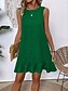 abordables Robe Simple-Robe Mini Femme Robe Off The Shoulder Décontractée Extérieure Coupe Régulière Graphique Sans Manches Col Rond Bleu Fuchsia Vert Abricot Été