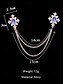 cheap Men&#039;s Ties &amp; Bow Ties-Vintage Blue Gem Collar Chain Brooch – Elegant Double Chain Lapel Pin for Men &amp; Women, Gothic Victorian Style Shirt &amp; Suit Accessory, Formal Wedding &amp; Party Jewelry