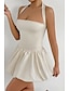 preiswerte Abschlusskleider-Damen Minikleid Weißes Kleid Abschlusskleid Neckholder-Kleid Mode Modern Abschlussfeier Date Teegesellschaft Normale Passform Einfach Ärmellos Neckholder Hellrosa Schwarz Weiß Rote Sommer