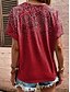 cheap Boho tee-Women&#039;s T Shirt Ombre Graphic Geometric Casual Short Sleeve V Neck Regular Tops Daily Print Red Purple Green Summer