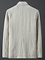 voordelige Heren Klassieke Blazers-Voor heren Linnen blazer Sportjas Casual / Dagelijks Strand bruiloft Modieus Lichtgewicht Alle seizoenen Katoen linnen Effen Standaard Enkele knoopsluiting twee knopen Blazer Wit Hemelsblauw Beige