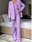 お買い得  ママのパンツスーツ-3ピース母親の花嫁パンツスーツブルーブレザーセットクラシックラペルロングスリーブ
