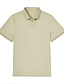 preiswerte Klassisches Poloshirt für Herren-Herren Poloshirt aus Seiden-Baumwoll-Mischgewebe, Strick-Polopullover, Business-Casual, Revers, kurze Ärmel, formell, einfarbig, Knöpfe, Sommer, Schwarz, Felsgrün, Hellgrün, Marineblau, Dunkelgrau, Grau