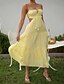 economico Abiti di Laurea-Per donna Abito Midi Abito Bianco Abito da laurea Abito Sottoveste Moda Moderno Compleanno Ferie Laurea Vestibilità regolare Semplice Senza Maniche Spalline sottili Nero Bianco Giallo Blu Estate