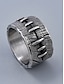 abordables Accesorios de Halloween-Anillo gótico punk cosido para hombre: anillo de plata vintage para moteros, rockeros y Halloween.