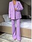 お買い得  ママのパンツスーツ-3ピース母親の花嫁パンツスーツブルーブレザーセットクラシックラペルロングスリーブ