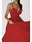 voordelige Afstudeerjurken-Dames Halflange jurk Witte jurk Afstudeerjurk Slipdress Modieus Verjaardag valmistuminen Uitgaan Normale pasvorm Effen Mouwloos Spaghettibandjes Zwart Wit Rood Groen Zomer