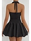 preiswerte Abschlusskleider-Damen Minikleid Weißes Kleid Abschlusskleid Neckholder-Kleid Mode Modern Abschlussfeier Date Teegesellschaft Normale Passform Einfach Ärmellos Neckholder Hellrosa Schwarz Weiß Rote Sommer