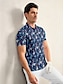 abordables Hauts-Homme T-shirt POLO Bleu de minuit Manche Courte Top Tenue de golf Vêtements Tenues Porter des vêtements