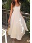 abordables Robes de Diplôme-Femmes Robe Midi Robe Blanche Robe de remise des diplômes Robe Nuisette Mode Anniversaire Remise des Diplômes Date Coupe régulière Uni Sans manches Bretelles spaghetti Noir Blanche Été