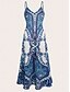 tanie Sukienki boho-Sukienka maxi damska sukienka w kształcie litery A sukienka typu slip wakacyjna codzienna regularne dopasowanie z grafiką plemienną bez rękawów dekolt w serek różowa niebieska pomarańczowa lato wiosna